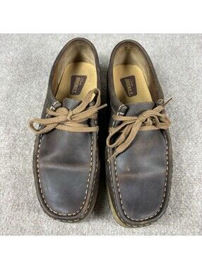 Clarks Wallabee Padmora Beeswax Leather Chunky Moccasin Shoes Women’s 8 26103610
